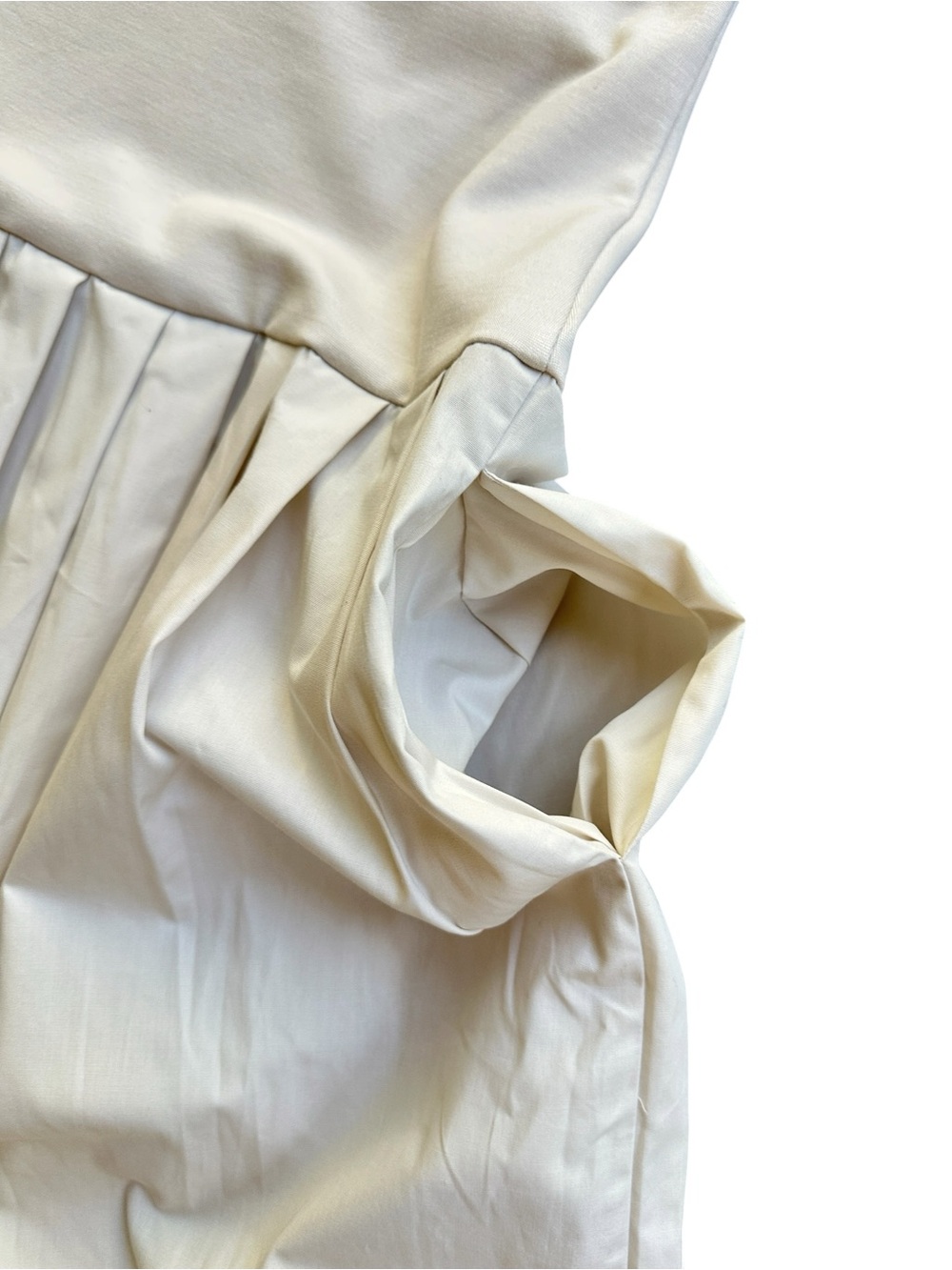 NWT Marcella Mila Dress L Cream Ponte Cotton Midi Fit Flare Pockets - Picture 12 of 15